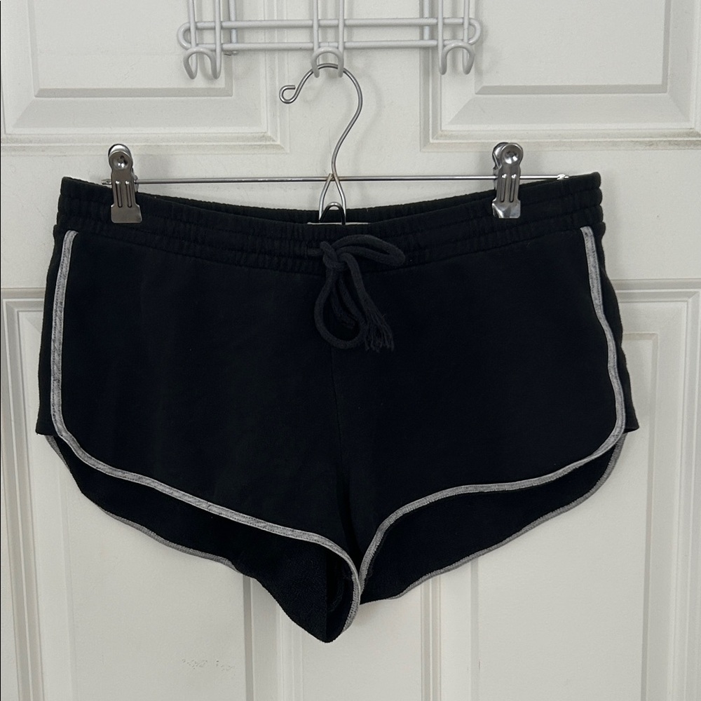 Abercrombie & Fitch Teen Athletic Shorts Black Y2K cotton blend drawstring